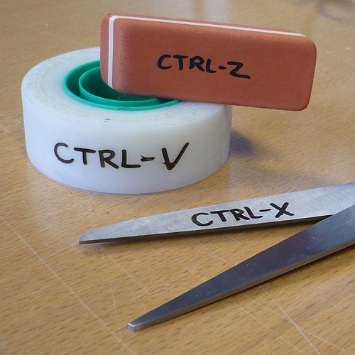 CtrlV-CtrlX-Ctrl-Z